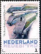 personalised stamp of The Netherlands with trains, trams, stations etc